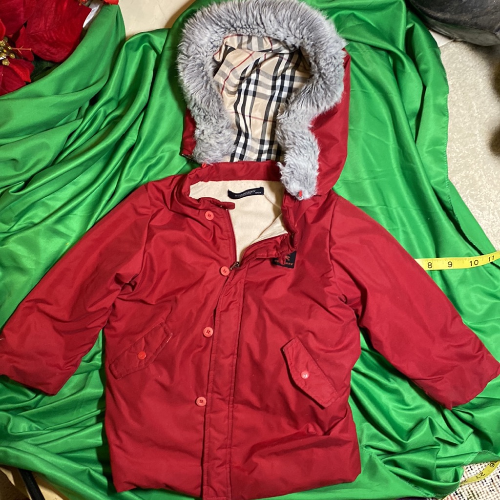 Kids Burberry Down Coat W/Reversible Nova Check Hood. 90 Cm, 2-3 Youth, Unisex